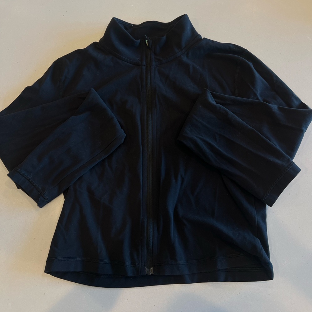 Aritzia Golden New Butter “Limit Zip” Black Jacket with Gold Zipper